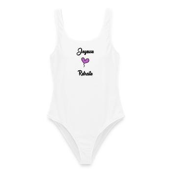 COLLEAGUE. START. RETIREMENT - Women's Swimsuit - white - Front - AI Model Female 172 dark (172cm)