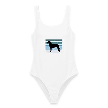 Finnischer Jagdhund Hundeliebhaber Silhouette Vintage Sonnenuntergang - Frauen Badeanzug - Weiß - Vorne - AI Model Female 172 dark (172cm)