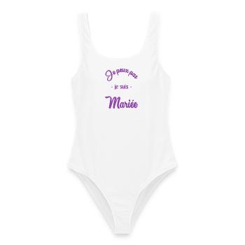 BRIDE-TO-BE. Bachelorette party. WEDDING. TEAM. TEAM BRIDAL - Women's Swimsuit - white - Front - AI Model Female 172 dark (172cm)