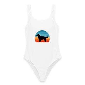 Field Spaniel Hund Lover Silhouette Vintage Sonnenuntergang - Frauen Badeanzug - Weiß - Vorne - AI Model Female 172 dark (172cm)