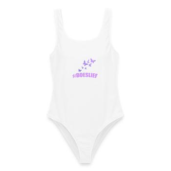 doeslief butterflies fly in the purple light - Women's Swimsuit - white - Front - AI Model Female 172 dark (172cm)