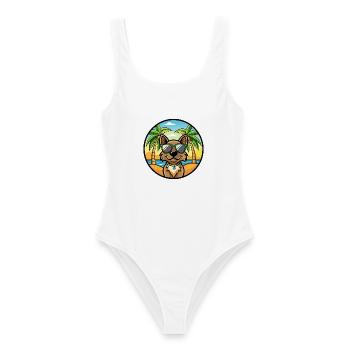 Cao Da Serra De Aires Lunettes de soleil de dessin animé de race de chien - Maillot de bain femme - blanc - Devant - AI Model Female 172 dark (172cm)