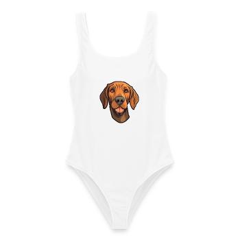Plott Hund Hund Rasse Cartoon Kawaii Illustration - Frauen Badeanzug - Weiß - Vorne - AI Model Female 172 dark (172cm)