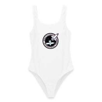Space Academy International Vintage schwarz - Frauen Badeanzug - Weiß - Vorne - AI Model Female 172 dark (172cm)
