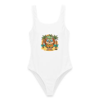 Hérisson Drôle Dessin Animé Plage De Plage Lunettes De Soleil - Maillot de bain femme - blanc - Devant - AI Model Female 172 dark (172cm)