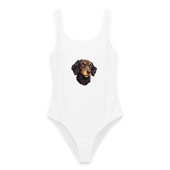 Lockig beschichtet Retriever Hund Rasse Cartoon Kawaii il - Frauen Badeanzug - Weiß - Vorne - AI Model Female 172 dark (172cm)