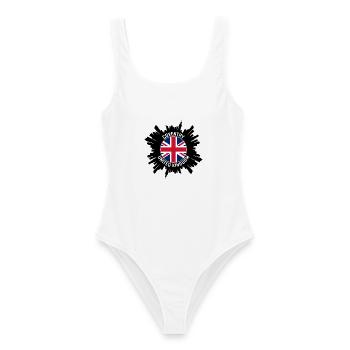 Coventry Skyline UK Flagge Reisesouvenir - Frauen Badeanzug - Weiß - Vorne - AI Model Female 172 dark (172cm)