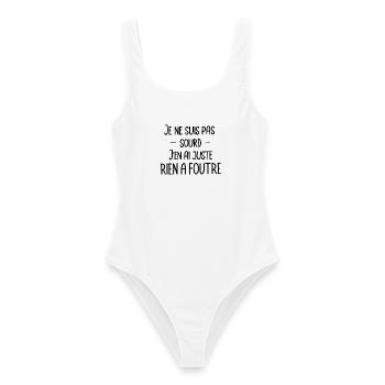 je ne suis pas sourd, j'en ai juste rien a foutre - Maillot de bain femme - blanc - Devant - AI Model Female 172 dark (172cm)