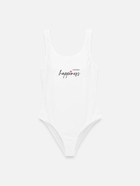 Choose Happiness - Frauen Badeanzug - Weiß