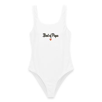 DAD. FATHER'S DAY. HAPPY FATHER'S DAY. HAPPY BIRTHDAY. - Women's Swimsuit - white - Front - AI Model Female 172 dark (172cm)
