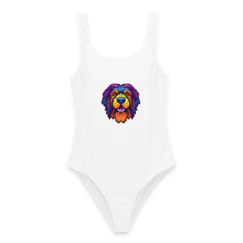 Tibetan Mastiff Hunderasse Cartoon Kawaii Illustrat - Frauen Badeanzug - Weiß - Vorne - AI Model Female 172 dark (172cm)