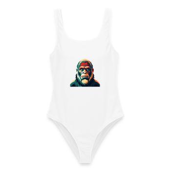 Big Foot Personnage De Dessin Animé Animal De Compagnie Coloré - Maillot de bain femme - blanc - Devant - AI Model Female 172 dark (172cm)