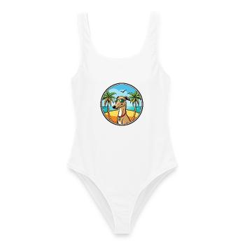Galgo Español Hunderasse Cartoon Sonnenbrille Strand - Frauen Badeanzug - Weiß - Vorne - AI Model Female 172 dark (172cm)