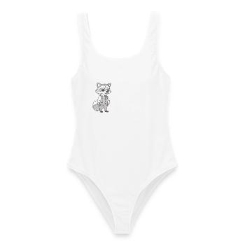 Renard occupé - Maillot de bain femme - blanc - Devant - AI Model Female 172 dark (172cm)