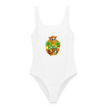 Lustige Kamel Cartoon Sommer Strand Sonnenbrille Gitarre - Frauen Badeanzug - Weiß - Vorne - AI Model Female 172 dark (172cm)