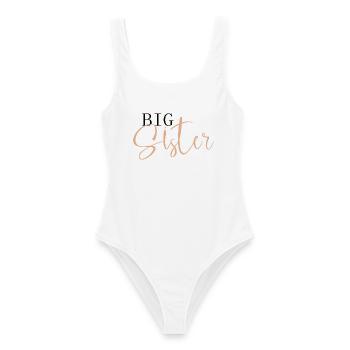 Big Sister - Frauen Badeanzug - Weiß - Vorne - AI Model Female 172 dark (172cm)