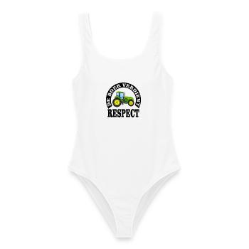 Farmers deserve respect - Women's Swimsuit - white - Front - AI Model Female 172 dark (172cm)