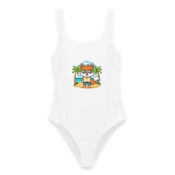 Fox Funny Cartoon Lunettes de soleil de plage d’été - Maillot de bain femme - blanc - Devant - AI Model Female 172 dark (172cm)