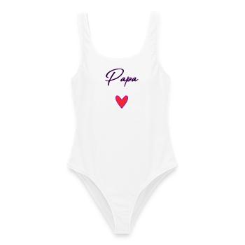 HAPPY FATHER'S DAY. DAD. FATHER'S DAY. FATHER - Women's Swimsuit - white - Front - AI Model Female 172 dark (172cm)