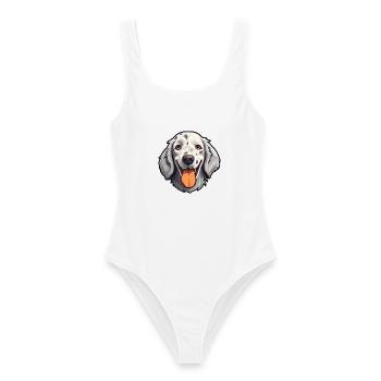 Englischer Setter Hund Rasse Aquarell Karikatur Kawaii - Frauen Badeanzug - Weiß - Vorne - AI Model Female 172 dark (172cm)