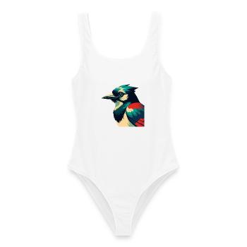 Blue Jay Cartoon Character Colorful Pet Animal - Women's Swimsuit - white - Front - AI Model Female 172 dark (172cm)