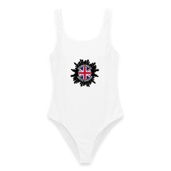 Bournemouth Skyline UK Flagge Reise-Souvenir - Frauen Badeanzug - Weiß - Vorne - AI Model Female 172 dark (172cm)