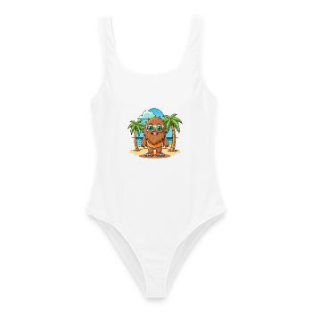 Big Foot Funny Cartoon Lunettes de soleil de plage d’été - Maillot de bain femme - blanc - Devant - AI Model Female 172 dark (172cm)