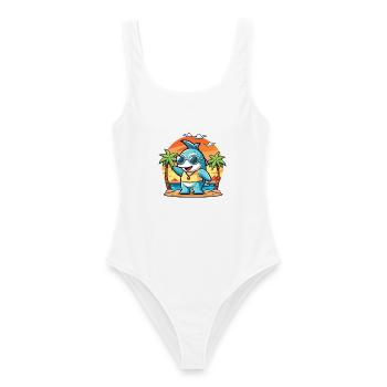 Dolphin Funny Cartoon Lunettes de soleil de plage d’été - Maillot de bain femme - blanc - Devant - AI Model Female 172 dark (172cm)