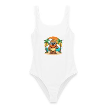 Big Foot Funny Cartoon Lunettes de soleil de plage d’été - Maillot de bain femme - blanc - Devant - AI Model Female 172 dark (172cm)
