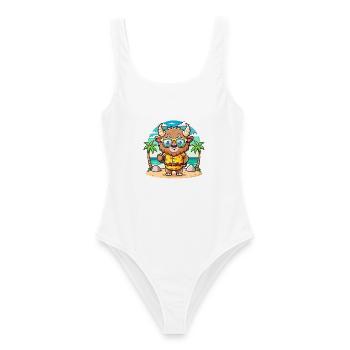 Bison Funny Cartoon Lunettes de soleil de plage d’été - Maillot de bain femme - blanc - Devant - AI Model Female 172 dark (172cm)