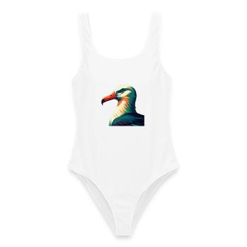 Albatross Zeichentrickfigur Buntes Haustier Tier - Frauen Badeanzug - Weiß - Vorne - AI Model Female 172 dark (172cm)