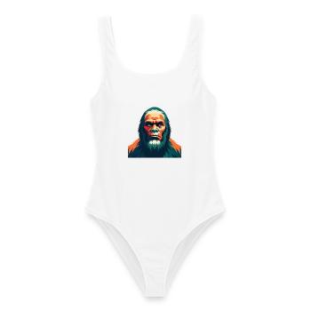 Big Foot Personnage De Dessin Animé Animal De Compagnie Coloré - Maillot de bain femme - blanc - Devant - AI Model Female 172 dark (172cm)