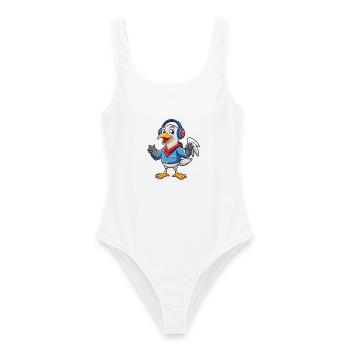 Albatross Funny Cartoon Character Musique de casque - Maillot de bain femme - blanc - Devant - AI Model Female 172 dark (172cm)