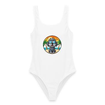 Portugiesische Wasserhundrasse Cartoon Sonnenbrille Strand - Frauen Badeanzug - Weiß - Vorne - AI Model Female 172 dark (172cm)