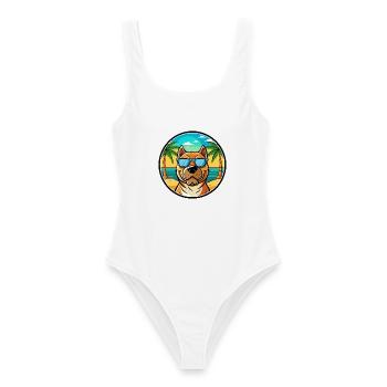 Perro De Presa Canario Hunderasse Cartoon Strand - Frauen Badeanzug - Weiß - Vorne - AI Model Female 172 dark (172cm)