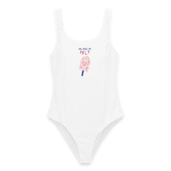 tu me fais fondre de la glace - Maillot de bain femme - blanc - Devant - AI Model Female 172 dark (172cm)