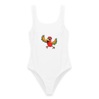 perroquet - Maillot de bain femme - blanc - Devant - AI Model Female 172 dark (172cm)