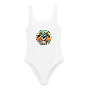 Lunettes de soleil Bouvier Des Flandres Dog Breed Cartoon - Maillot de bain femme - blanc - Devant - AI Model Female 172 dark (172cm)