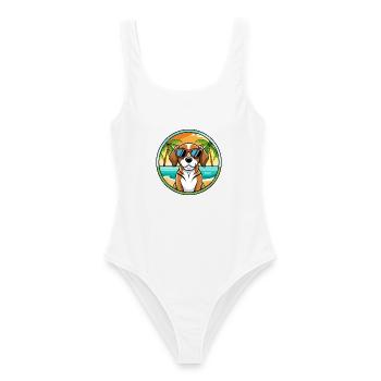 Beagle Harrier Hunderasse Cartoon Sonnenbrille Strand - Frauen Badeanzug - Weiß - Vorne - AI Model Female 172 dark (172cm)