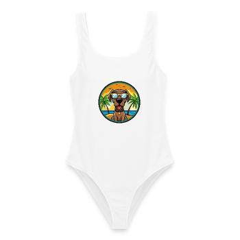 Bayerischer Berghund Hunderasse Cartoon Beach - Frauen Badeanzug - Weiß - Vorne - AI Model Female 172 dark (172cm)
