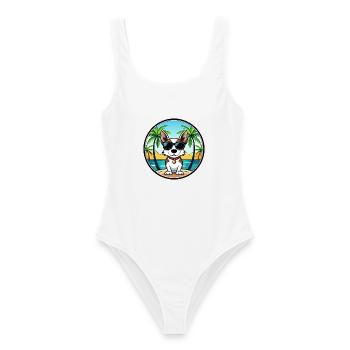Rat Terrier Chien Race Dessin Animé Lunettes De Soleil Plage - Maillot de bain femme - blanc - Devant - AI Model Female 172 dark (172cm)