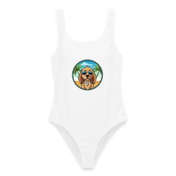Norfolk Spaniel Hunderasse Cartoon Sonnenbrille Strand - Frauen Badeanzug - Weiß - Vorne - AI Model Female 172 dark (172cm)