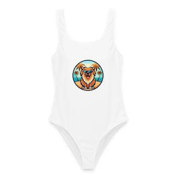 Leonberger Dog Breed Cartoon Sunglasses Beach - Women's Swimsuit - white - Front - AI Model Female 172 dark (172cm)