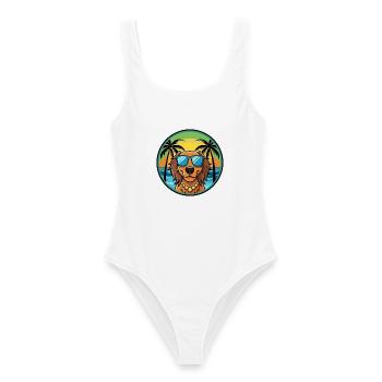 Gordon Setter Chien Race Dessin Animé Lunettes de Soleil Plage - Maillot de bain femme - blanc - Devant - AI Model Female 172 dark (172cm)