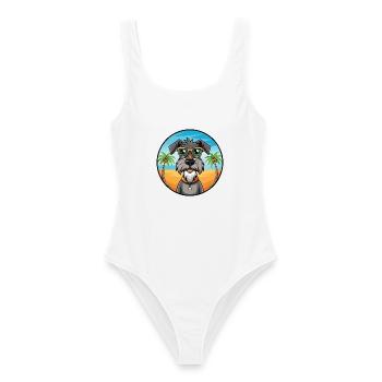 Deutscher Wachtelhund Lunettes de soleil de dessin animé de race de chien - Maillot de bain femme - blanc - Devant - AI Model Female 172 dark (172cm)