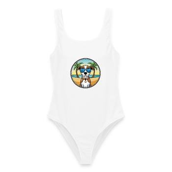 Burgos Pointer Dog Breed Cartoon Sunglasses Beach - Women's Swimsuit - white - Front - AI Model Female 172 dark (172cm)