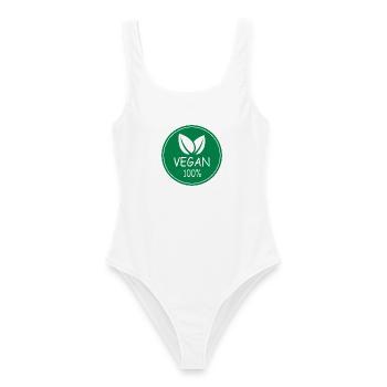 vegan 100% - Women's Swimsuit - white - Front - AI Model Female 172 dark (172cm)