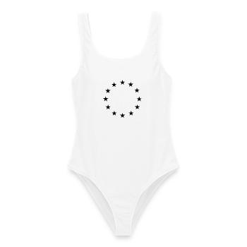 Star Circle Logo - Frauen Badeanzug - Weiß - Vorne - AI Model Female 172 dark (172cm)