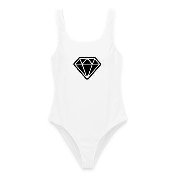 Diamond icon - Women's Swimsuit - white - Front - AI Model Female 172 dark (172cm)