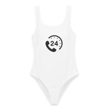 24/7 h Service - Women's Swimsuit - white - Front - AI Model Female 172 dark (172cm)